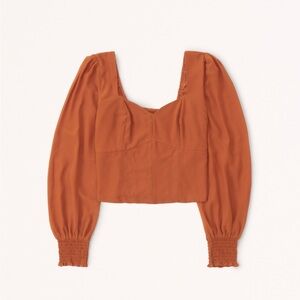 Abercrombie long sleeve sweetheart puff sleeve top